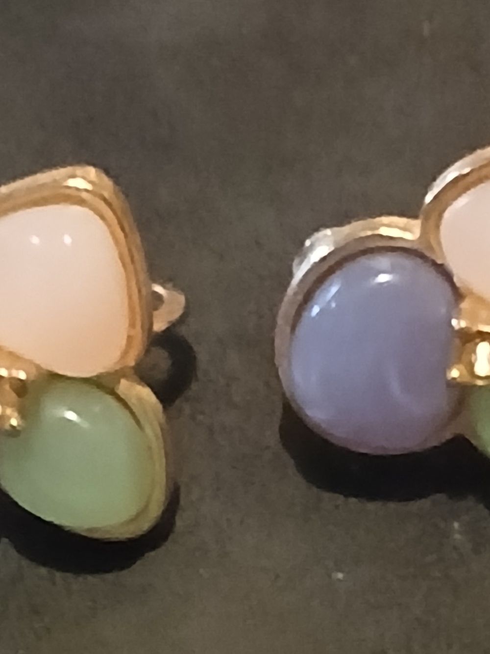 Women’s Gold-Tone Multicolor Stone Cluster Earrings Avon Vintage Clip On